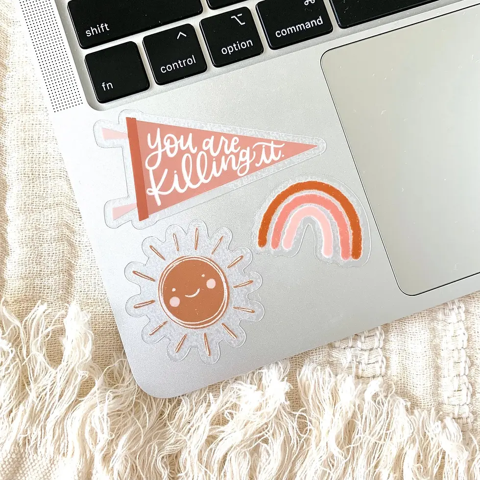 Thumbnail: Clear Mini Sun Sticker, 1.5x1.5 in.