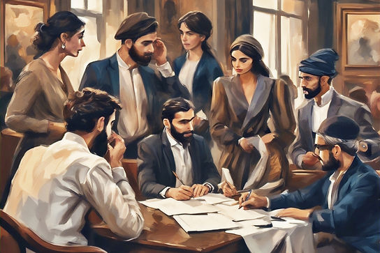 a group of men and women from the Middle