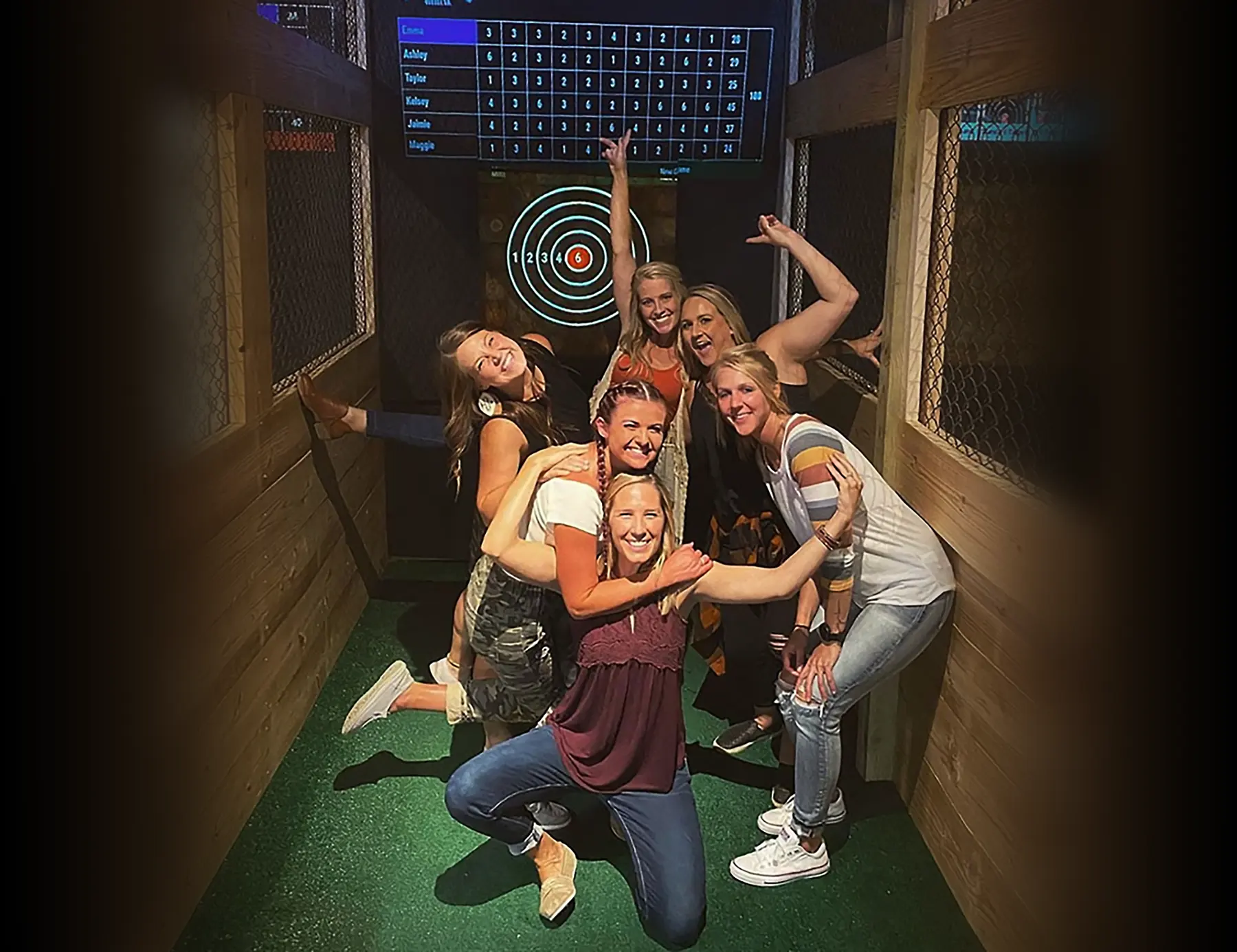 Young adults axe throwing reservations party
