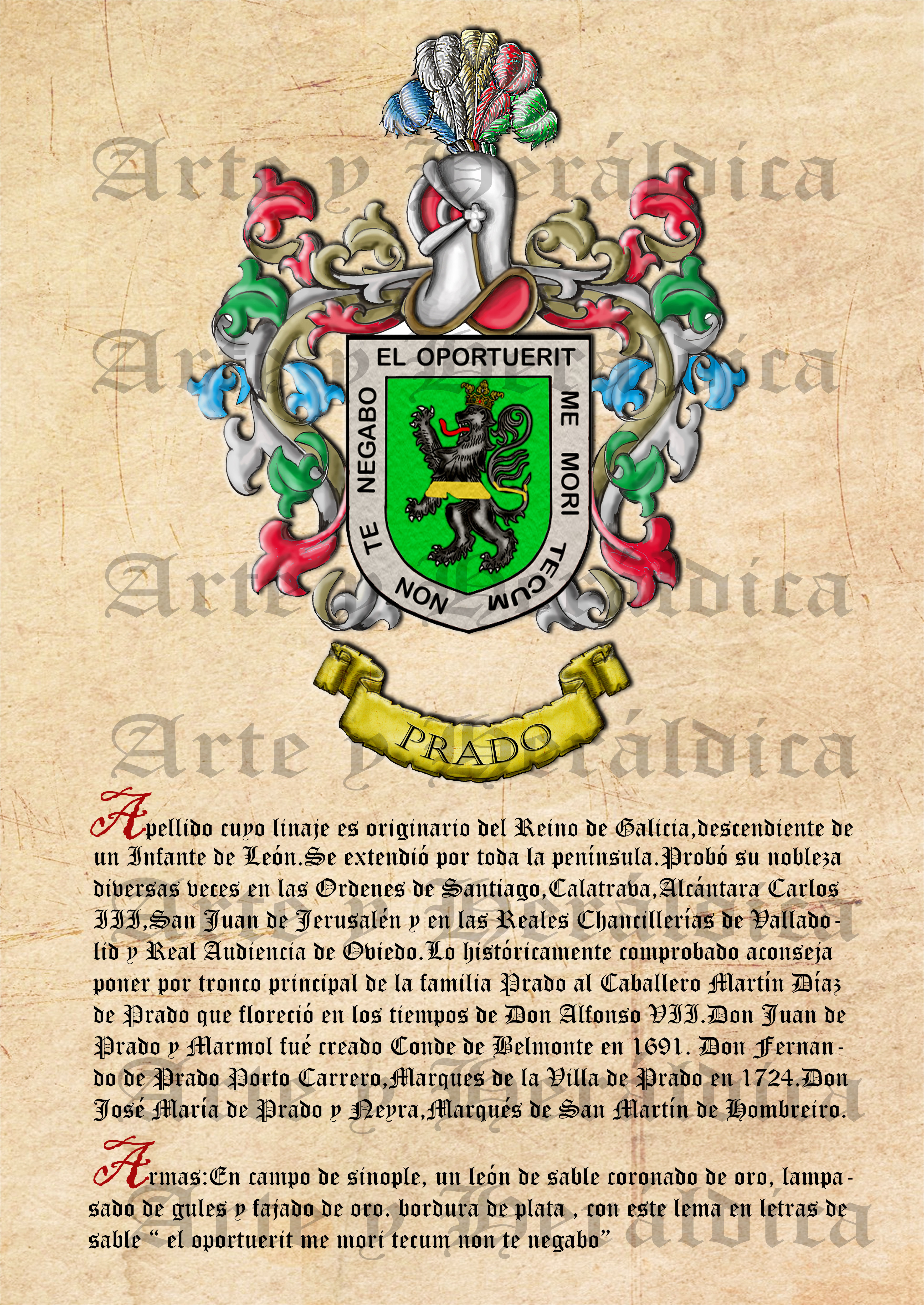 escudo con origen apellido prado