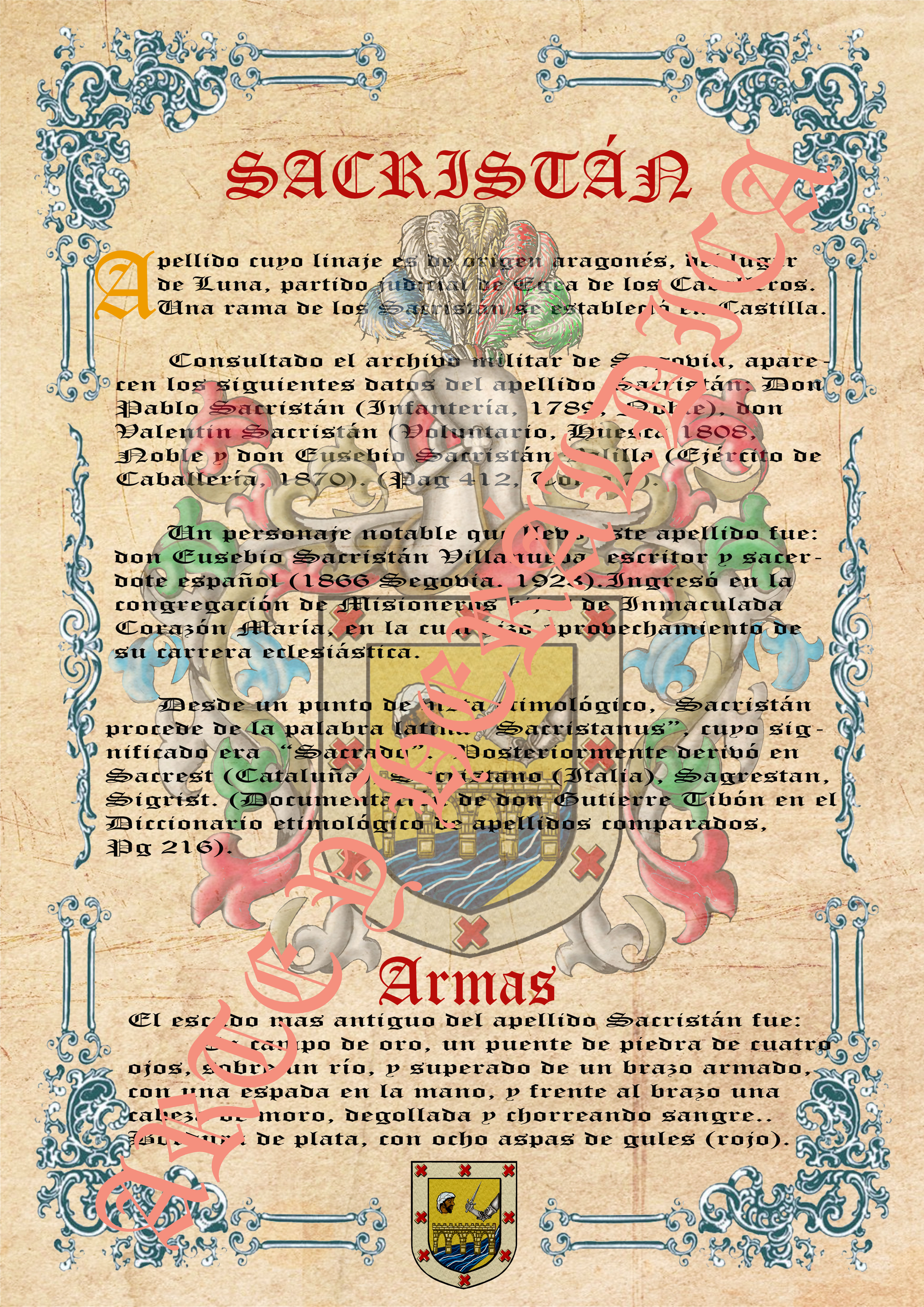 origen apellido Sacristan