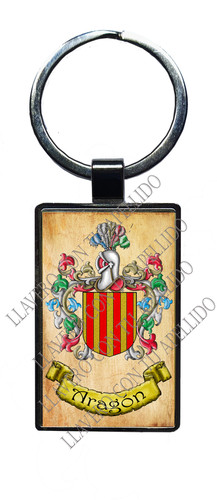 Llavero Metálico Con Escudo De Aragón (España) - Cúpula De Resina A Color, Resistente Al Agua