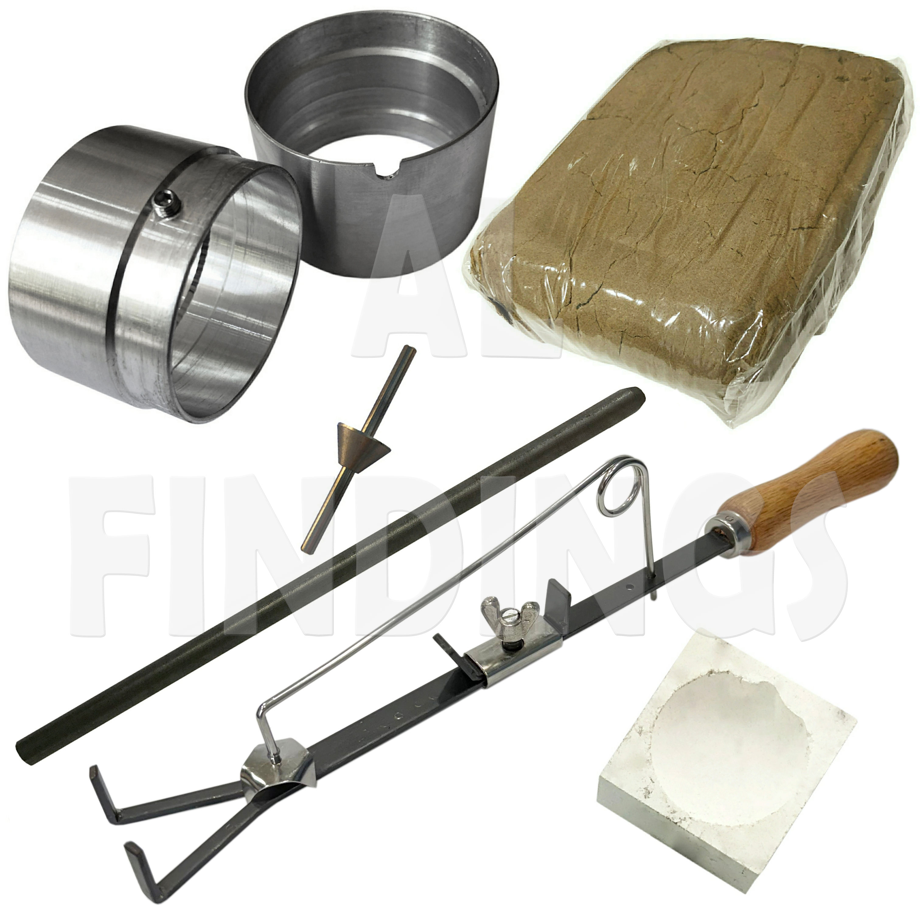 6pc Sand Casting Bundle (Delft Style) : 60mm Flask (No Hole)