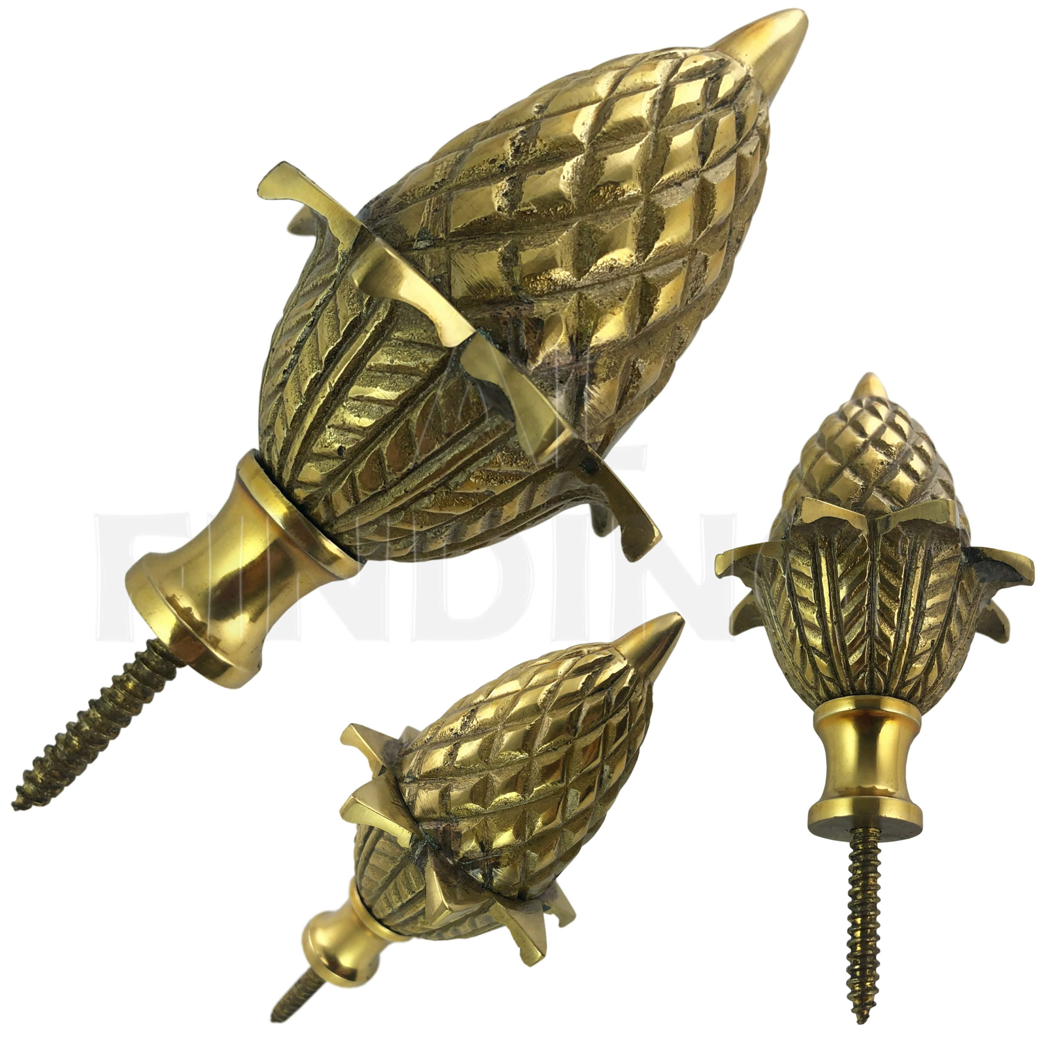 Brass Acorn Finials Medium & Large