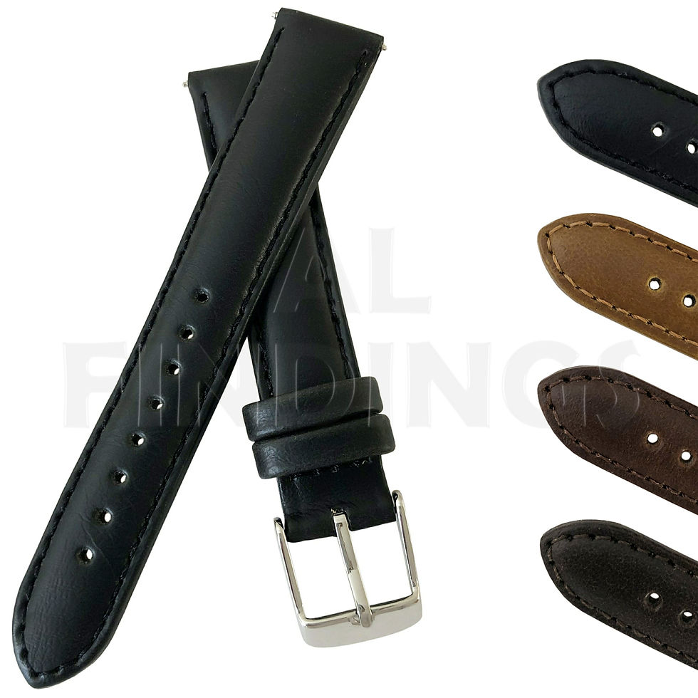 Thumbnail: Genuine Leather English Calf 'Oily' Watch Strap Range : Various Colours