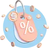 keychain with percentage and prices