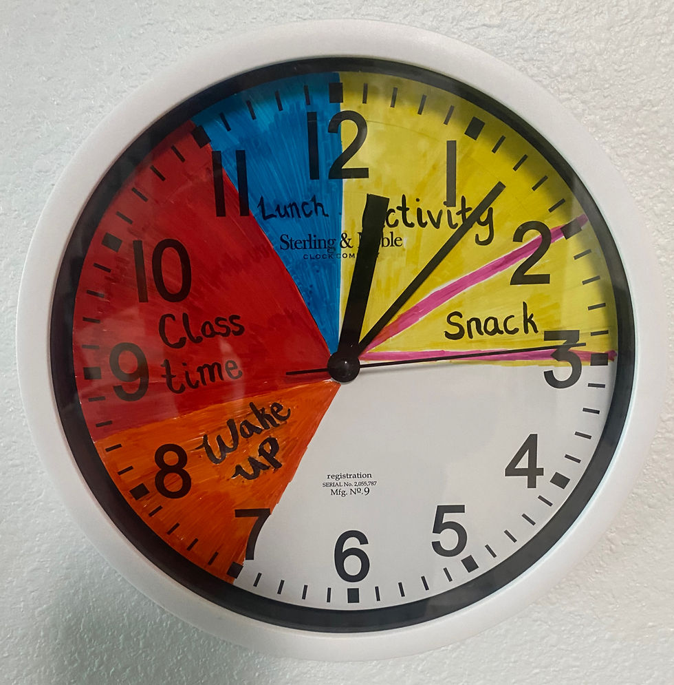 Our standing daily schedule. Helps our kids visualize their day while providing some predictability to their schedule. Some days do not follow this exactly, but it's a good foundation to adjust from.