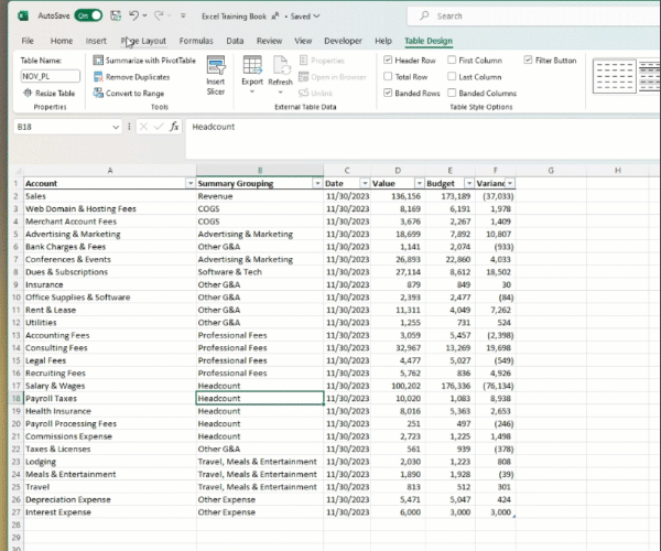 The Power of Tables - power query