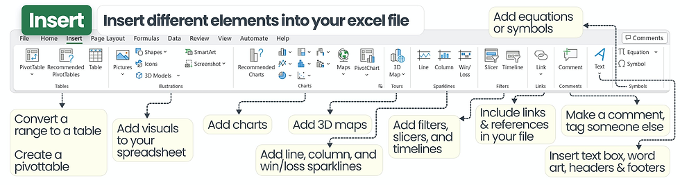 Insert - Everything you can do in Excel