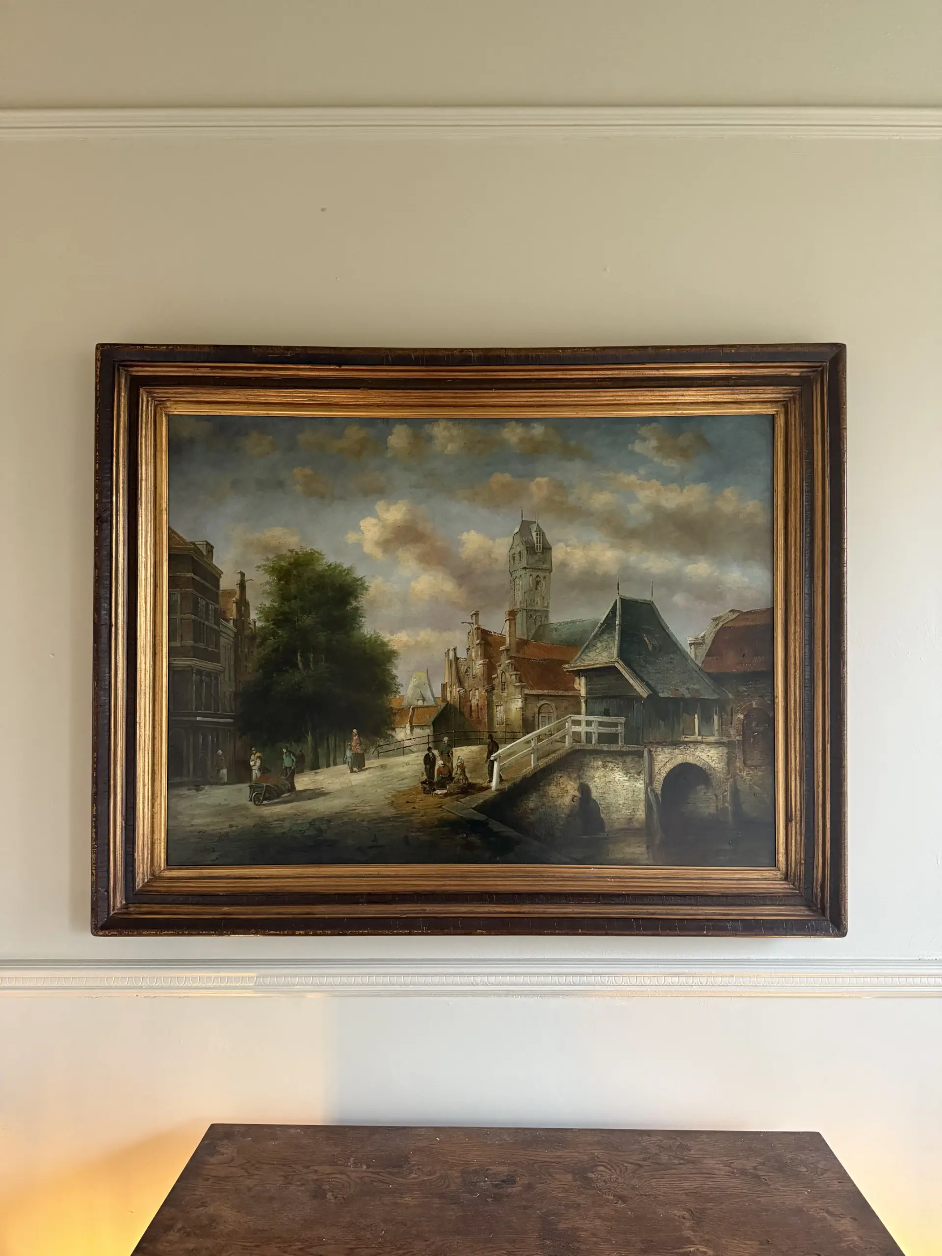 Figures by a Canal Bridge