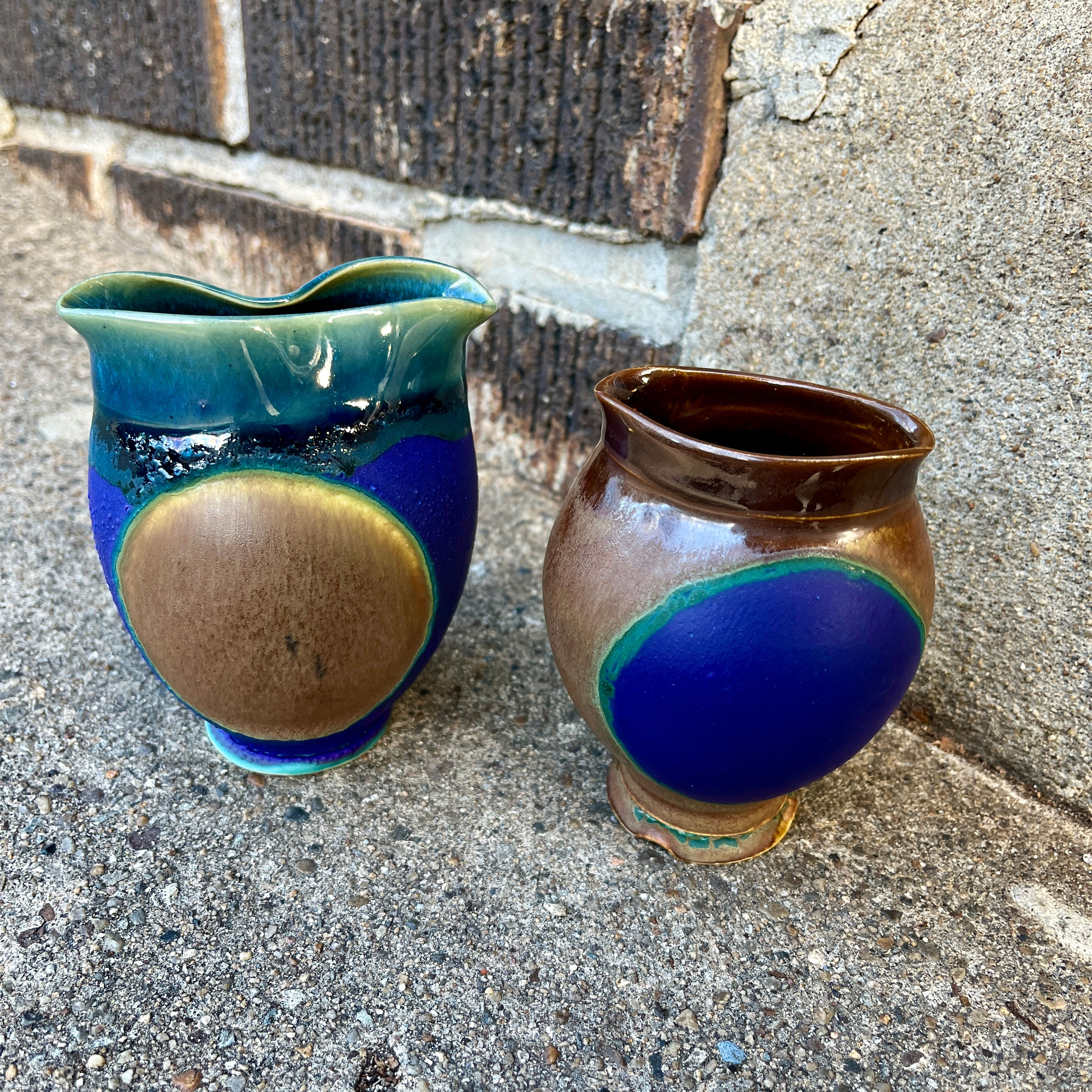 Tan/indigo jools vase