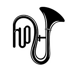 simple black tuba clip art, one curved bell on white background.jpg