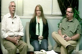 Laura J. Axelrod and Greg Richter being interviewed about their documentary film, "Becoming Colonel Cullmann."