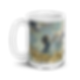 Green image of a little girl reaching the moon ceramic mug 15oz