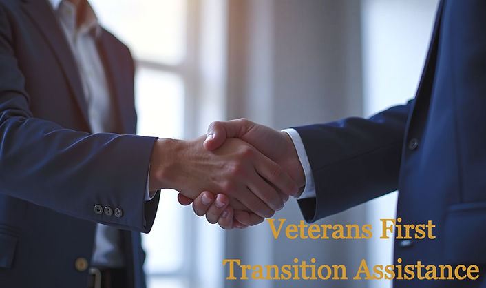 Veteran First logo, hand shake picture