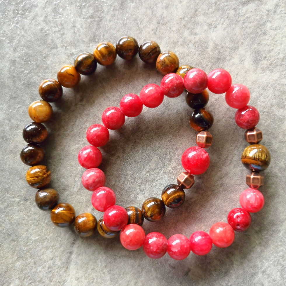 Fire Agate & Tiger Eye "Soulmates"