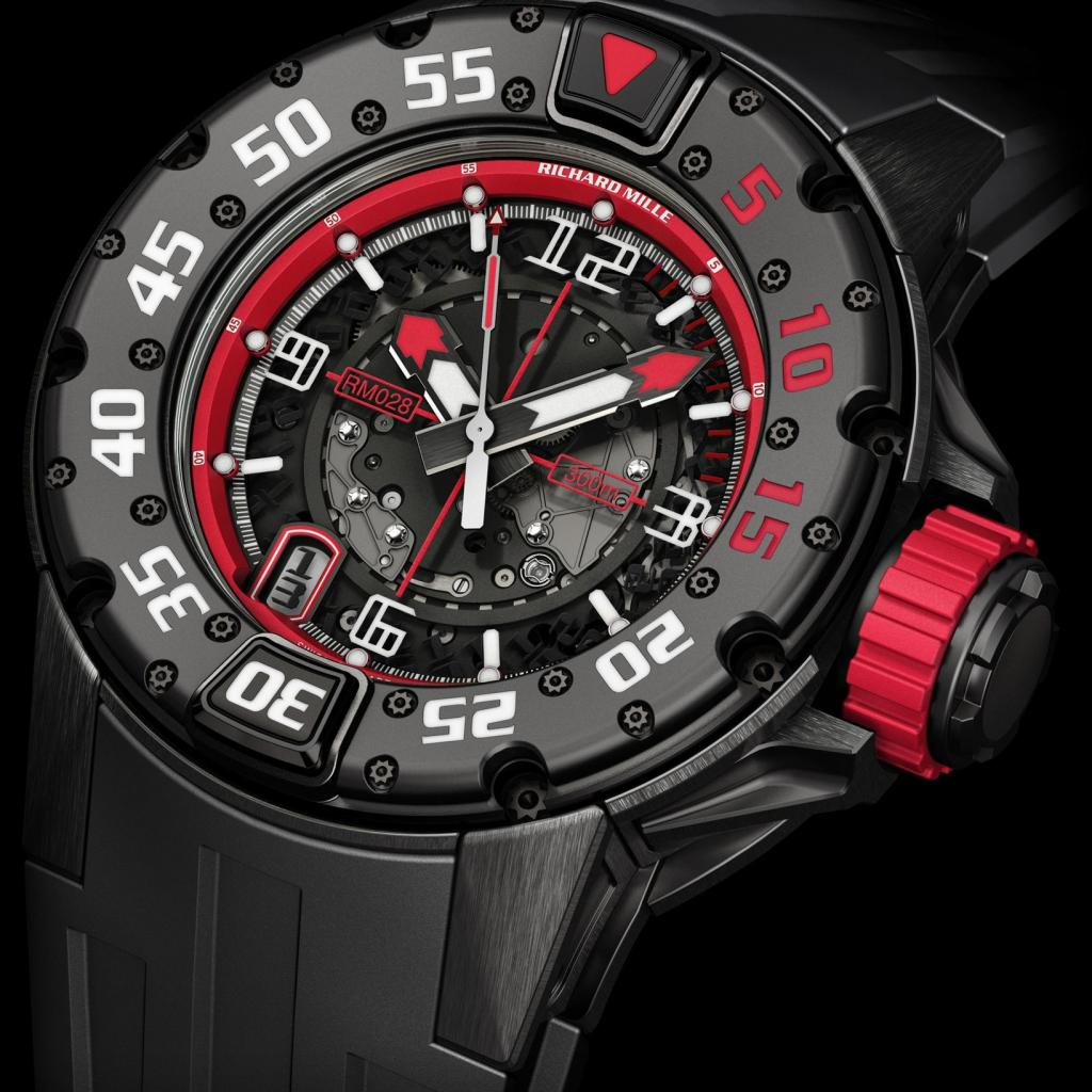 Richard Mille Replica Watch RM 028 Diver Americas Black Titanium content media