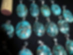Thumbnail: SOLD OUT, Irani Turquoise Pendants in white metal mounts.