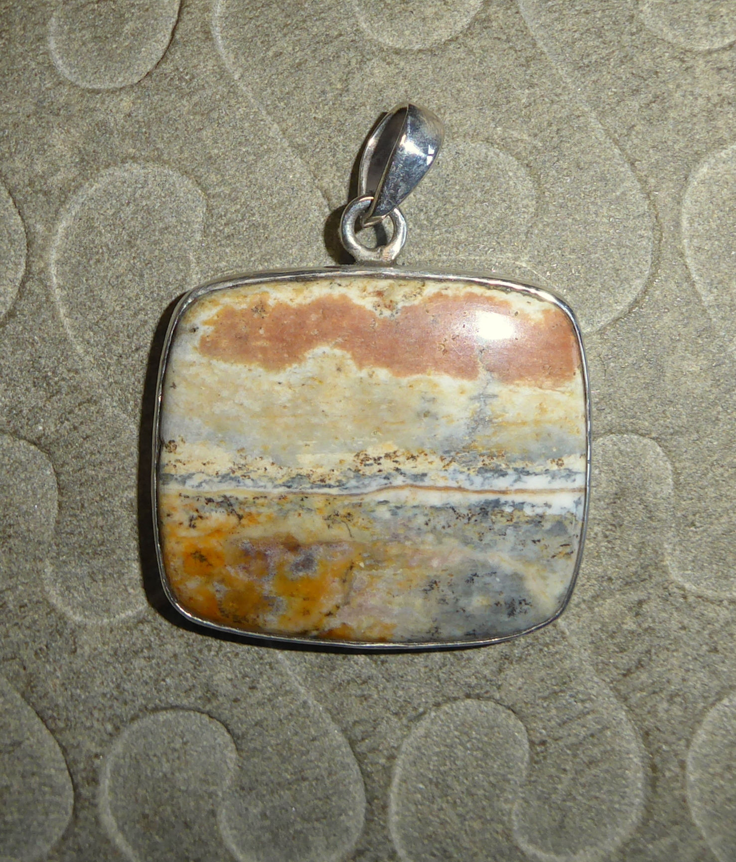 Landscape Jasper 925 Silver Mounted Pendant.