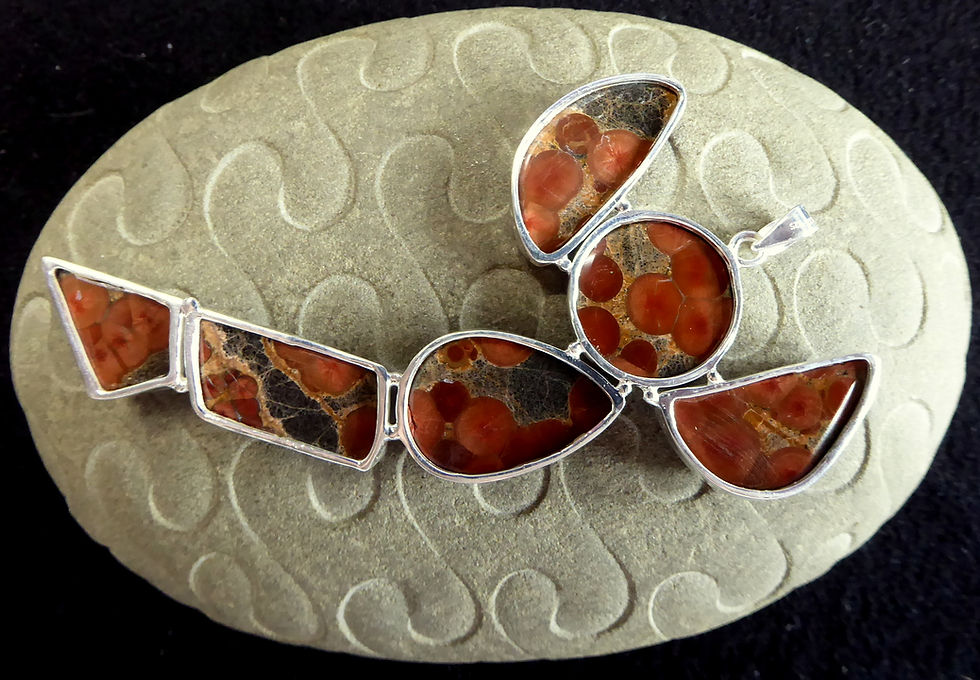 Thumbnail: Peanut Obsidian Pendant, Hand Set in Solid 925 Silver