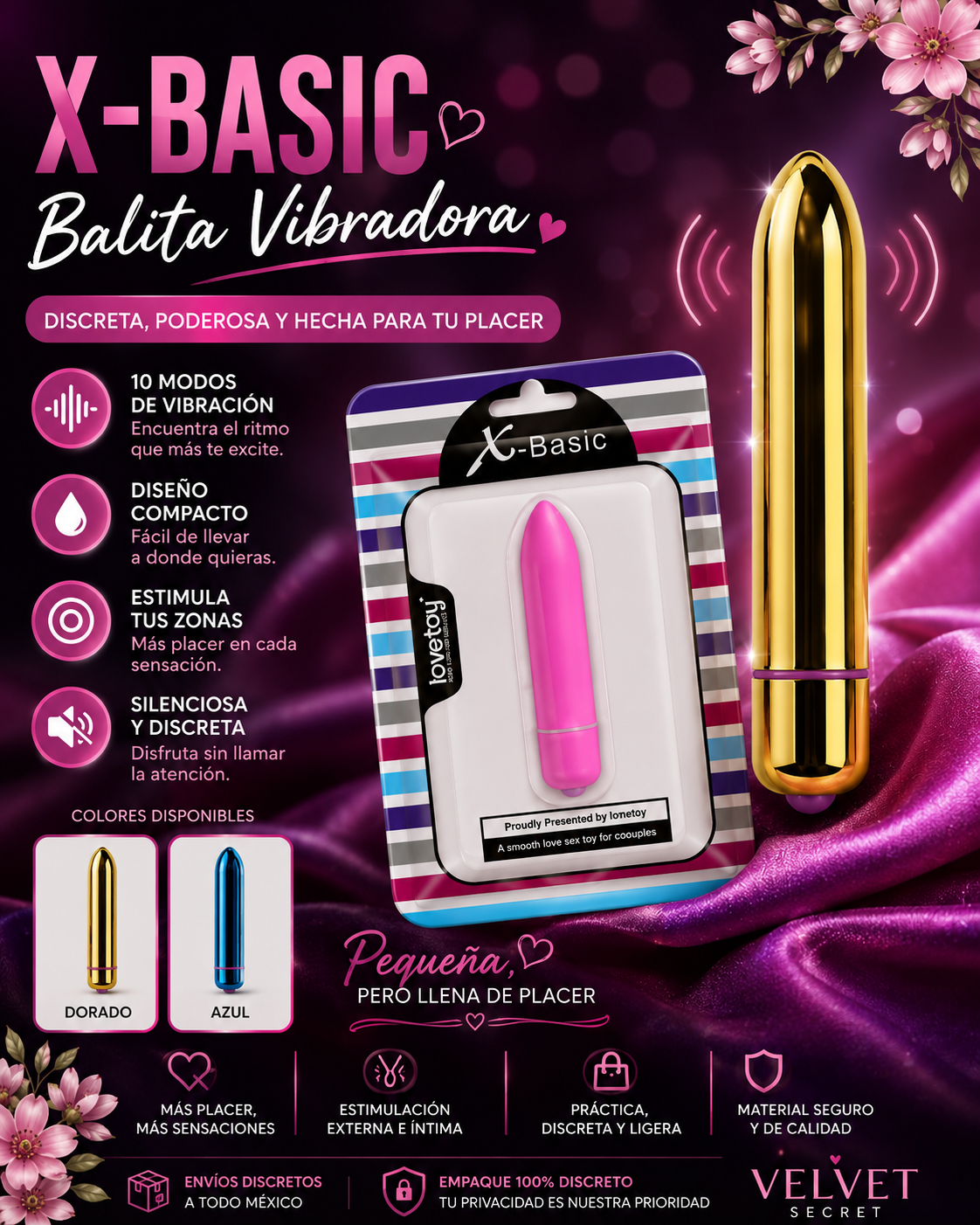Balita Vibradora X-Basic – Compacta, Discreta y Potente