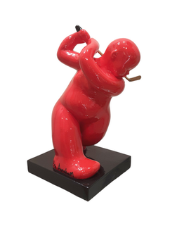 Baby swing red Sculpture en résine H50 cm