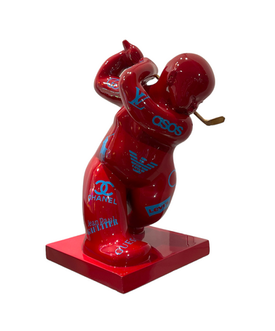Baby swing red Sculpture en résine H50 cm