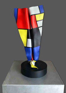 Paper plane flying Piet Mondrian H80 cm