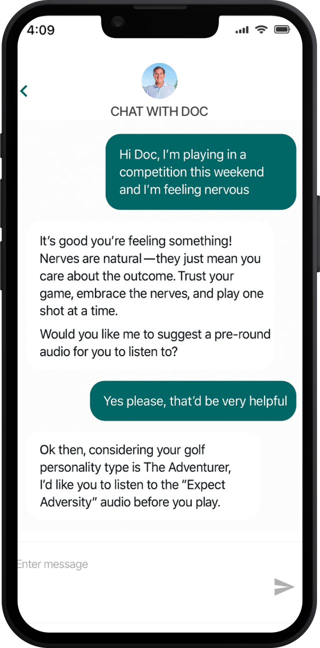 Centered Golf Mindset App Personalised AI Golf Coach