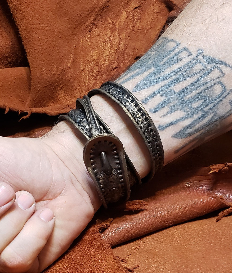 Thumbnail: Leather Wrist Wrap Bracelet -