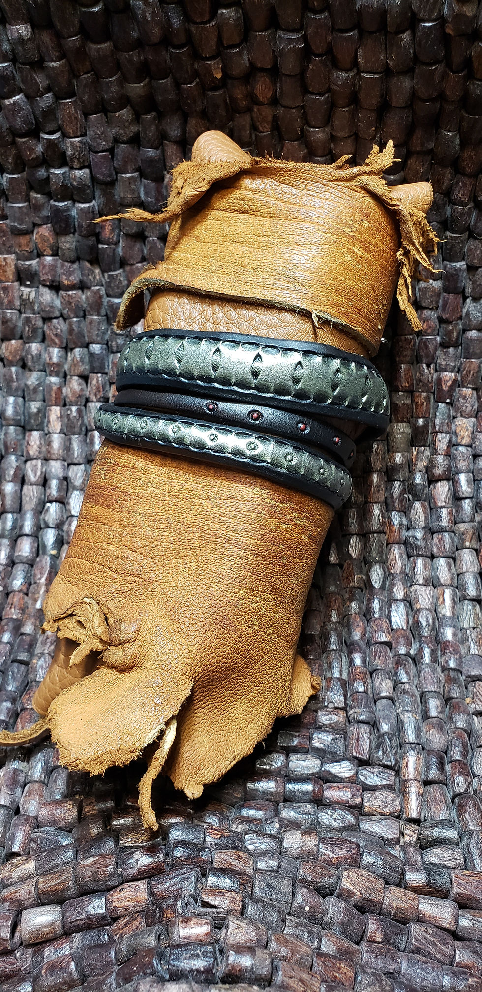 Thumbnail: Leather Wrist Wrap Bracelet - 26" in length