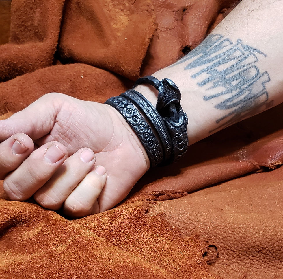 Thumbnail: Leather Wrist Wrap - Bracelet 31" in length