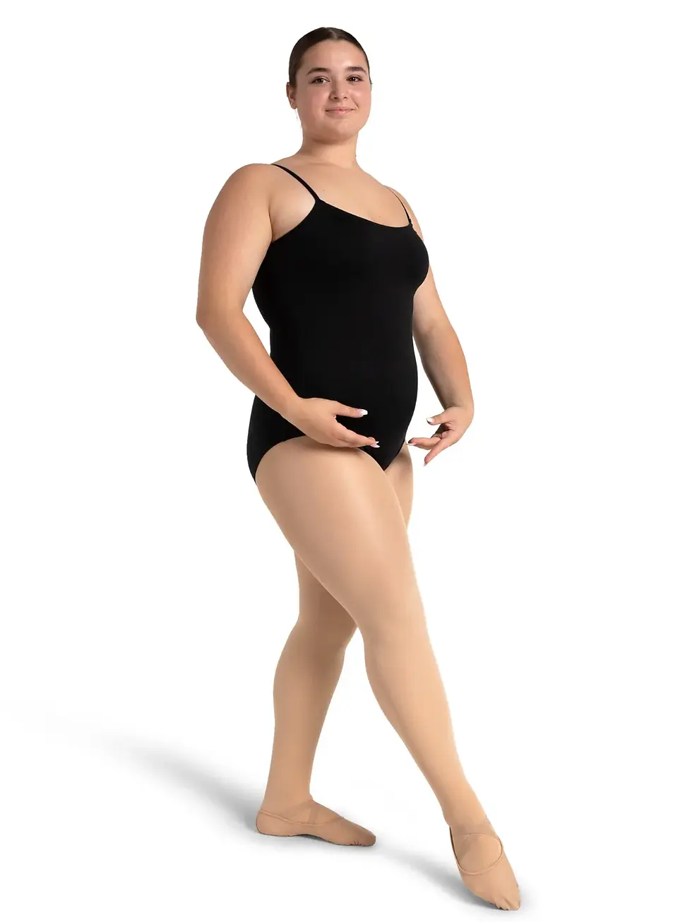 Thumbnail: Capezio Black Camisole Leotard With Princess Seams & Adjustable Straps SE1072W