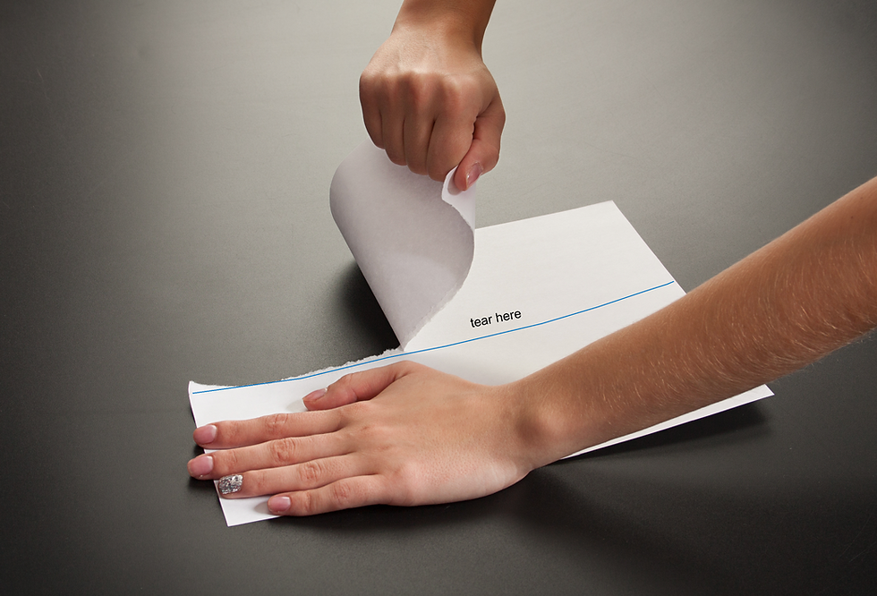 tearing paper