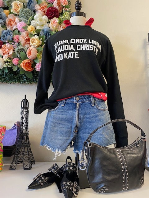 BRUNETTE The Label “Roll Call” Supermodel Crew Sweatshirt – S/M