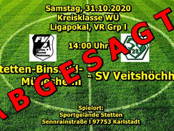 31.10.2020 Spielabsage Herren 1