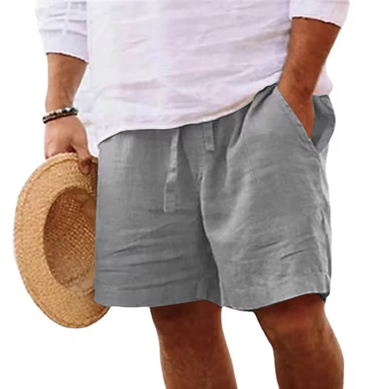 Miniatura: New Mens Cotton Solid Color Short Lightweight Gym Pants Oversize Beach Shorts
