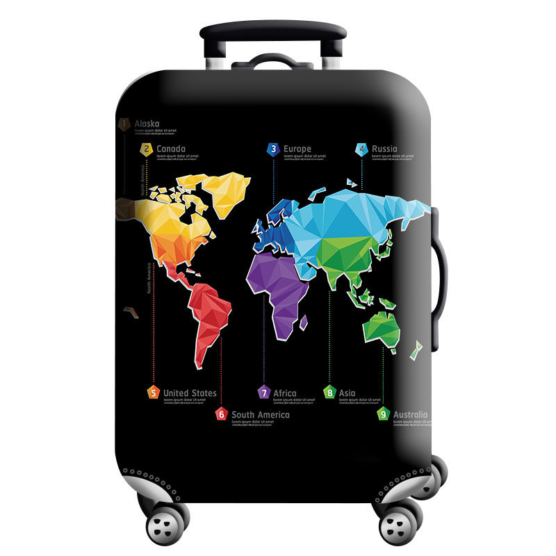 Miniatura: Thick Elastic World Map Luggage Protective Cover Zipper Suit for 18-32 Inch Bag