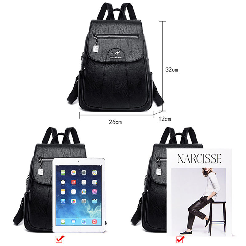 Miniatura: 2024 New Women Leather Backpacks High Quality Female Vintage Backpack for Girls