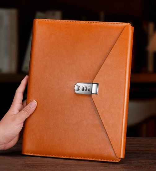 Miniatura: Name Logo Customize A4 Folder With Password Faux Leather Files Holder Business