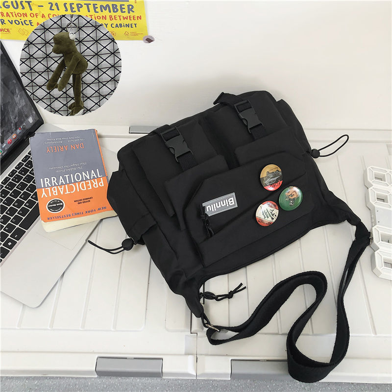 Miniatura: Japanese Simple Messenger Bag Student Nylon Waterproof Canvas Handbag Shoulder