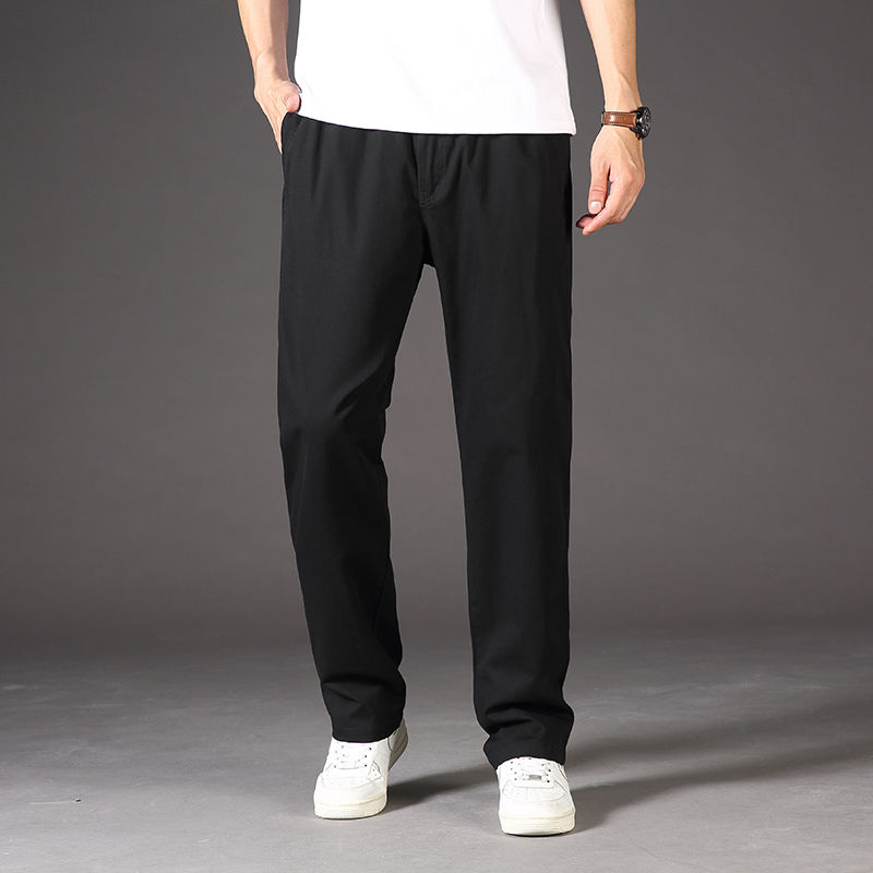 Miniatura: Big Size Men's Cargo Pants Casual Loose Straight Pants Cotton Long Trousers