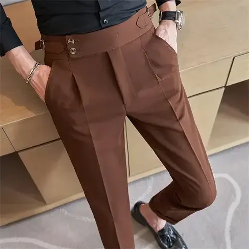 Miniatura: Men's Suit Pants, White Black Trousers, Gray Khaki Trousers, Men's Fashion Slim