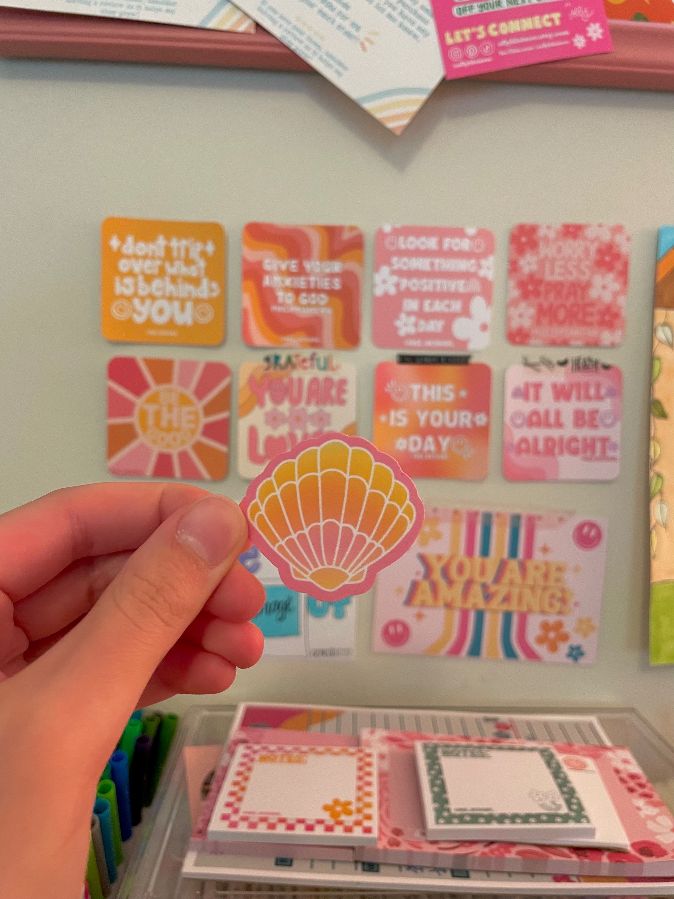 Mini Pink Seashell Sticker