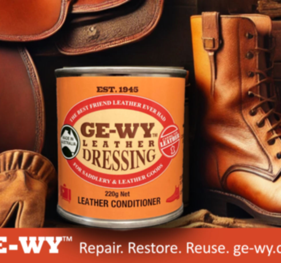 GE-WY can of Leather Dressing among leather goods