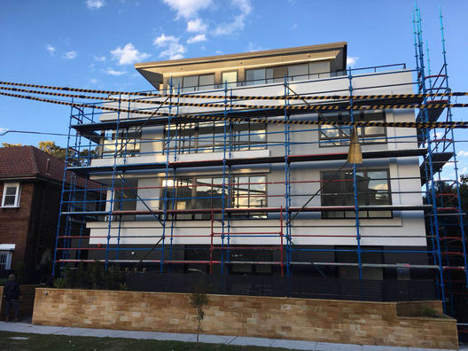 Tall Access Scaffold for High-Rise Façade Works