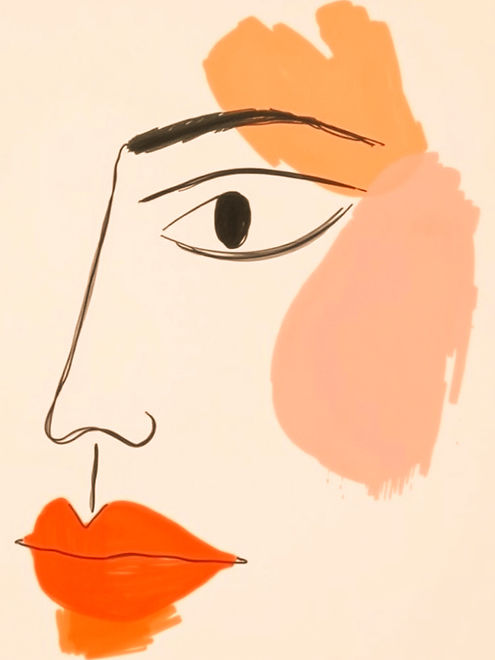 minimal drawing of a matisse like face in muted oranges and pinks_edited.jpg