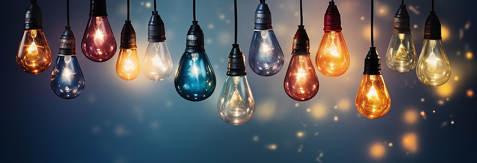 A string of colorful lightbulbs