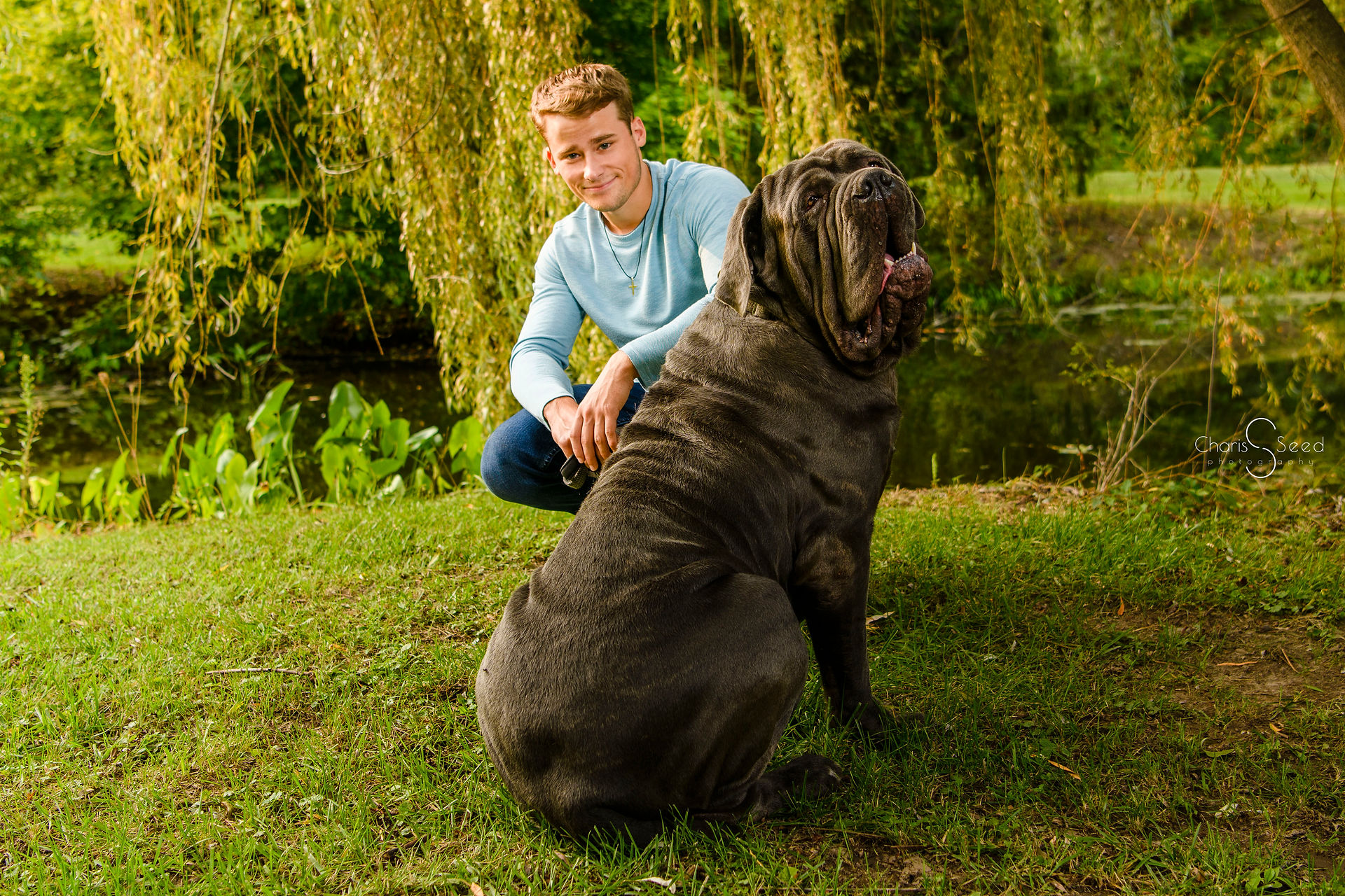 senior pic with dog