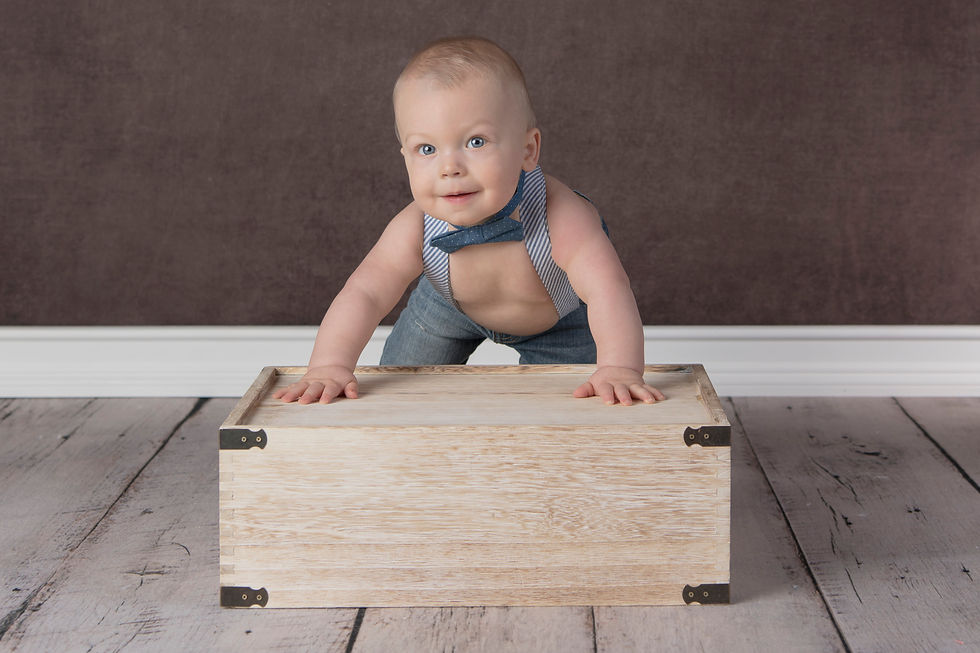 bow tie sitter boy on box
